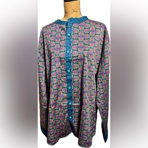 Disney Button Down Long Sleeve Shirt XL Marvel Black Panther African Roll Up NWT